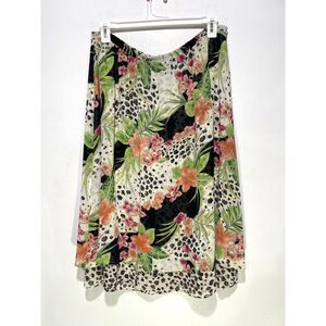 Sag Harbour double skirt Y2K reversible animal print floral grunge  women 18W